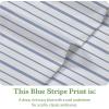 imageCalifornia Design Den Queen Sheet Set  Soft 100 Organic Cotton Sheets with Deep Pockets Crisp Percale Breathable and Durable Bedding Set  White15  Blue Stripe Print