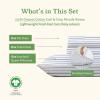 imageCalifornia Design Den Queen Sheet Set  Soft 100 Organic Cotton Sheets with Deep Pockets Crisp Percale Breathable and Durable Bedding Set  White15  Blue Stripe Print