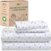 imageCalifornia Design Den Queen Sheet Set  Soft 100 Organic Cotton Sheets with Deep Pockets Crisp Percale Breathable and Durable Bedding Set  White17  Llama Print