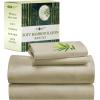 imageCalifornia Design Den Rayon from Bamboo Sheets Queen Size Bed Set  Luxury Cooling Sheets with Deep Pockets for a Snug Fit Durable SilkLike Bedding Set  WhiteBeige