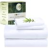 imageCalifornia Design Den Rayon from Bamboo Sheets Queen Size Bed Set  Luxury Cooling Sheets with Deep Pockets for a Snug Fit Durable SilkLike Bedding Set  WhiteBright White