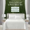 imageCalifornia Design Den Rayon from Bamboo Sheets Queen Size Bed Set  Luxury Cooling Sheets with Deep Pockets for a Snug Fit Durable SilkLike Bedding Set  WhiteIvory