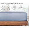 imageCalifornia Design Den Soft 100 Cotton Full Fitted Sheet Only Deep Pocket Durable Sateen AllAround Elastic HeadFoot Side Indicators Full Size Fitted Sheet Cotton Blue Hydrangea06  Blue Hydrangea