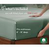 imageCalifornia Design Den Soft 100 Cotton Full Fitted Sheet Only Deep Pocket Durable Sateen AllAround Elastic HeadFoot Side Indicators Full Size Fitted Sheet Cotton Blue Hydrangea13  Sage Green  Dark