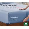 imageCalifornia Design Den Soft 100 Cotton Full Fitted Sheet Only Deep Pocket Durable Sateen AllAround Elastic HeadFoot Side Indicators Full Size Fitted Sheet Cotton Blue Hydrangea06  Blue Hydrangea