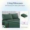 imageCalifornia Design Den Standard Queen Size Pillowcase Set  400 Thread Count 100 Cotton Sateen Set of 2 Pillow Covers Breathable Cooling Soft for Quality Sleep  Bright White19  Green Hunter
