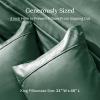 imageCalifornia Design Den Standard Queen Size Pillowcase Set  400 Thread Count 100 Cotton Sateen Set of 2 Pillow Covers Breathable Cooling Soft for Quality Sleep  Bright White19  Green Hunter