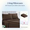 imageCalifornia Design Den Standard Queen Size Pillowcase Set  400 Thread Count 100 Cotton Sateen Set of 2 Pillow Covers Breathable Cooling Soft for Quality Sleep  Bright White29  Espresso Chocolate Brown