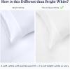 imageCalifornia Design Den Standard Queen Size Pillowcase Set  400 Thread Count 100 Cotton Sateen Set of 2 Pillow Covers Breathable Cooling Soft for Quality Sleep  Bright White03  White Antique