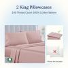 imageCalifornia Design Den Standard Queen Size Pillowcase Set  400 Thread Count 100 Cotton Sateen Set of 2 Pillow Covers Breathable Cooling Soft for Quality Sleep  Bright White21  Pale Mauve
