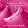 imageCalifornia Design Den Standard Queen Size Pillowcase Set  400 Thread Count 100 Cotton Sateen Set of 2 Pillow Covers Breathable Cooling Soft for Quality Sleep  Bright White23  Hot Pink