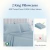 imageCalifornia Design Den Standard Queen Size Pillowcase Set  400 Thread Count 100 Cotton Sateen Set of 2 Pillow Covers Breathable Cooling Soft for Quality Sleep  Bright White09  Sky Blue