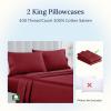 imageCalifornia Design Den Standard Queen Size Pillowcase Set  400 Thread Count 100 Cotton Sateen Set of 2 Pillow Covers Breathable Cooling Soft for Quality Sleep  Bright White24  Bright True Red