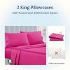 imageCalifornia Design Den Standard Queen Size Pillowcase Set  400 Thread Count 100 Cotton Sateen Set of 2 Pillow Covers Breathable Cooling Soft for Quality Sleep  Bright White23  Hot Pink