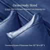 imageCalifornia Design Den Standard Queen Size Pillowcase Set  400 Thread Count 100 Cotton Sateen Set of 2 Pillow Covers Breathable Cooling Soft for Quality Sleep  Bright White11  Navy Blue