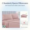imageCalifornia Design Den Standard Queen Size Pillowcase Set  400 Thread Count 100 Cotton Sateen Set of 2 Pillow Covers Breathable Cooling Soft for Quality Sleep  Bright White21  Pale Mauve