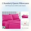 imageCalifornia Design Den Standard Queen Size Pillowcase Set  400 Thread Count 100 Cotton Sateen Set of 2 Pillow Covers Breathable Cooling Soft for Quality Sleep  Bright White23  Hot Pink