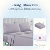 imageCalifornia Design Den Standard Queen Size Pillowcase Set  400 Thread Count 100 Cotton Sateen Set of 2 Pillow Covers Breathable Cooling Soft for Quality Sleep  Bright White14  Dusky Lavender Gray
