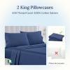 imageCalifornia Design Den Standard Queen Size Pillowcase Set  400 Thread Count 100 Cotton Sateen Set of 2 Pillow Covers Breathable Cooling Soft for Quality Sleep  Bright White11  Navy Blue