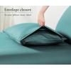 imageCalifornia Design Den Standard Queen Size Pillowcases  100 Cotton Set of 2 Soft ampamp Cooling Sateen Weave Cases Fits Queen and Standard Size Pillows  Bright White11  Teal Deep Tone