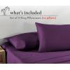 imageCalifornia Design Den Standard Queen Size Pillowcases  100 Cotton Set of 2 Soft ampamp Cooling Sateen Weave Cases Fits Queen and Standard Size Pillows  Bright White09  Purple Passion
