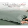imageLuxury 100 Egyptian Cotton Pillow Cases Queen Size Set of 2 Sateen Weave Soft Breathable ampamp Cooling Bright White Pillow Cases Set of 2 for StandardQueen Size PillowsMint Green