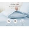imageLuxury 100 Egyptian Cotton Pillow Cases Queen Size Set of 2 Sateen Weave Soft Breathable ampamp Cooling Bright White Pillow Cases Set of 2 for StandardQueen Size PillowsLight Blue