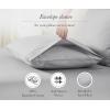 imageLuxury 100 Egyptian Cotton Pillow Cases Queen Size Set of 2 Sateen Weave Soft Breathable ampamp Cooling Bright White Pillow Cases Set of 2 for StandardQueen Size PillowsLight Grey