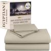 imageCalifornia Design Den Certified 100 Egyptian Cotton Sheets Queen Size Luxury Queen Sheet Set with Deep Pocket Soft Sateen Weave WrinkleResistant Cool ampamp Durable Bed Sheets White SheetsBeige