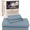 imageCalifornia Design Den Certified 100 Egyptian Cotton Sheets Queen Size Luxury Queen Sheet Set with Deep Pocket Soft Sateen Weave WrinkleResistant Cool ampamp Durable Bed Sheets White SheetsBlue Hydrangea
