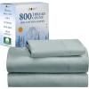 imageCalifornia Design Den Luxury 800 Thread Count 100 Cotton Sheets for Queen Size Bed  Soft SateenDeep Pockets with Anti Skid Elastic for a Snug Fit Cool ampamp Durable Bedding Set  White SheetsSoft Teal