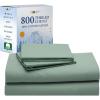 imageCalifornia Design Den Luxury 800 Thread Count 100 Cotton Sheets for Queen Size Bed  Soft SateenDeep Pockets with Anti Skid Elastic for a Snug Fit Cool ampamp Durable Bedding Set  White SheetsSage Green