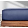imageCalifornia Design Den Soft 100 Cotton Full Fitted Sheet Only Deep Pocket Durable Sateen AllAround Elastic HeadFoot Side Indicators Full Size Fitted Sheet Cotton Blue Hydrangea07  Navy Blue