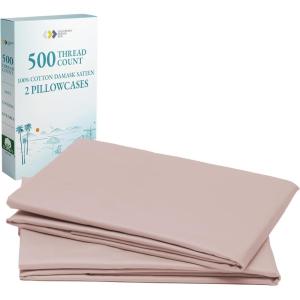 imageCALIFORNIA DESIGN DEN Soft ampamp Silky 500 Thread Count 100 Cotton is Cool ampamp Smooth White Pillowcases Queen Size Fits Standard ampamp Queen Pillows Pure White15  Sepia Rose