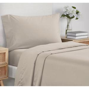 imageCalifornia Design Den Full Size Sheet Set  100 Cotton 500 Thread Count Sateen Cooling Deep Pocket Bed Sheets with Fitted Elastic Sheet Extra Soft Luxury Hotel Quality  White17  Light Taupe