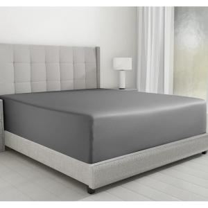 imageCalifornia Design Den Luxurious King Size Fitted Sheet Only  100 Cotton 600 Thread Count Soft Deep Pocket Bottom Fitted Sheet Sateen Weave Hotel Quality Featuring Foot Side Indicator  White07  Mist Grey