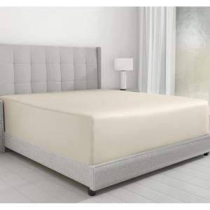 imageCalifornia Design Den Luxurious King Size Fitted Sheet Only  100 Cotton 600 Thread Count Soft Deep Pocket Bottom Fitted Sheet Sateen Weave Hotel Quality Featuring Foot Side Indicator  White02  Ivory Creamy Beige Tone