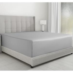 imageCalifornia Design Den Luxurious King Size Fitted Sheet Only  100 Cotton 600 Thread Count Soft Deep Pocket Bottom Fitted Sheet Sateen Weave Hotel Quality Featuring Foot Side Indicator  White06  Light Grey