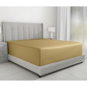 imageCalifornia Design Den Luxurious King Size Fitted Sheet Only  100 Cotton 600 Thread Count Soft Deep Pocket Bottom Fitted Sheet Sateen Weave Hotel Quality Featuring Foot Side Indicator  White30  Gold