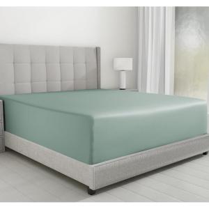 imageCalifornia Design Den Luxurious King Size Fitted Sheet Only  100 Cotton 600 Thread Count Soft Deep Pocket Bottom Fitted Sheet Sateen Weave Hotel Quality Featuring Foot Side Indicator  White16  Sage Green  Cool Tone