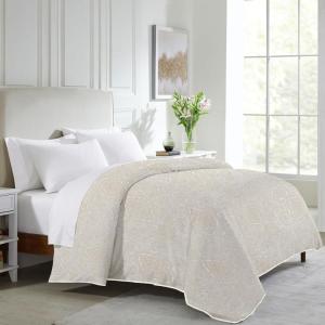 imageCalifornia Design Den Oversized King Duvet Cover Only  Winner Good Housekeeping Best Bedding Awards 2025 Premium 400 Thread Count Sateen 100 Cotton Duvet Cover Button Closure ampamp Corner Ties White37  Paisley Beige