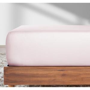 imageCalifornia Design Den Soft 100 Cotton Full Fitted Sheet Only Deep Pocket Durable Sateen AllAround Elastic HeadFoot Side Indicators Full Size Fitted Sheet Cotton Blue Hydrangea15  Pink