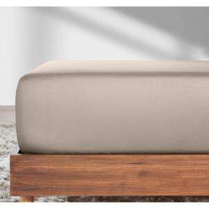 imageCalifornia Design Den Soft 100 Cotton Full Fitted Sheet Only Deep Pocket Durable Sateen AllAround Elastic HeadFoot Side Indicators Full Size Fitted Sheet Cotton Blue Hydrangea19  Beige Warm Taupe