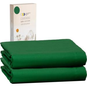 imageCalifornia Design Den Standard Queen Size Pillowcases  100 Cotton Set of 2 Soft ampamp Cooling Sateen Weave Cases Fits Queen and Standard Size Pillows  Bright White14  Emerald Green