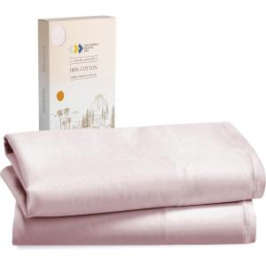 imageCalifornia Design Den Standard Queen Size Pillowcases  100 Cotton Set of 2 Soft ampamp Cooling Sateen Weave Cases Fits Queen and Standard Size Pillows  Bright White15  Pink