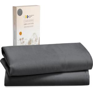imageCalifornia Design Den Standard Queen Size Pillowcases  100 Cotton Set of 2 Soft ampamp Cooling Sateen Weave Cases Fits Queen and Standard Size Pillows  Bright White04  Dark Grey