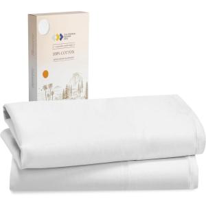 imageCalifornia Design Den Standard Queen Size Pillowcases  100 Cotton Set of 2 Soft ampamp Cooling Sateen Weave Cases Fits Queen and Standard Size Pillows  Bright White01  Bright White