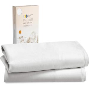 imageCalifornia Design Den Standard Queen Size Pillowcases  100 Cotton Set of 2 Soft ampamp Cooling Sateen Weave Cases Fits Queen and Standard Size Pillows  Bright White02  Ivory Eggshell
