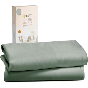 imageCalifornia Design Den Standard Queen Size Pillowcases  100 Cotton Set of 2 Soft ampamp Cooling Sateen Weave Cases Fits Queen and Standard Size Pillows  Bright White13  Sage Green  Dark