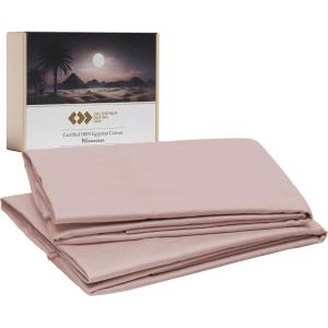 imageLuxury 100 Egyptian Cotton Pillow Cases Queen Size Set of 2 Sateen Weave Soft Breathable ampamp Cooling Bright White Pillow Cases Set of 2 for StandardQueen Size PillowsSepia Rose